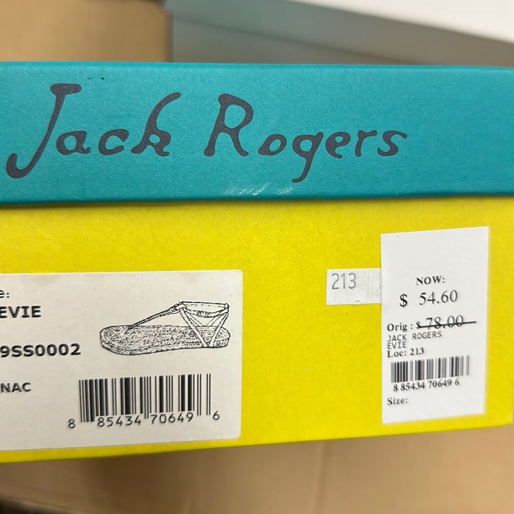 JACK ROGERS EVIE THONG TOE SANDAL 8.5 NIB - Picture 3 of 6